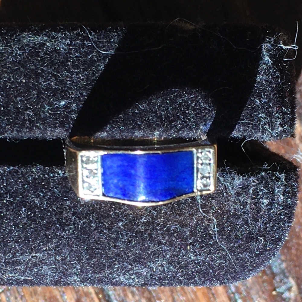 14K gold with Lapis Lazuli & diamonds